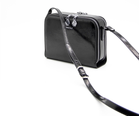 Дамска чанта през рамо черна 888 M159 Alaska Rugan Silver&Polo