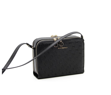 Дамска чанта през рамо черна 888 M46 P.Baski Silver&amp;Polo