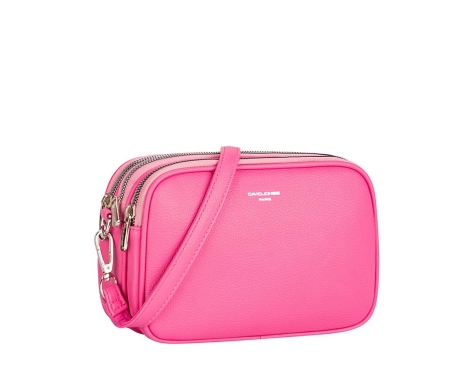 Дамска чанта през рамо розова CM6949 David Jones