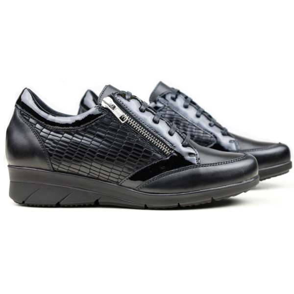 Дамски ежедневни обувки на платформа черни 36315
