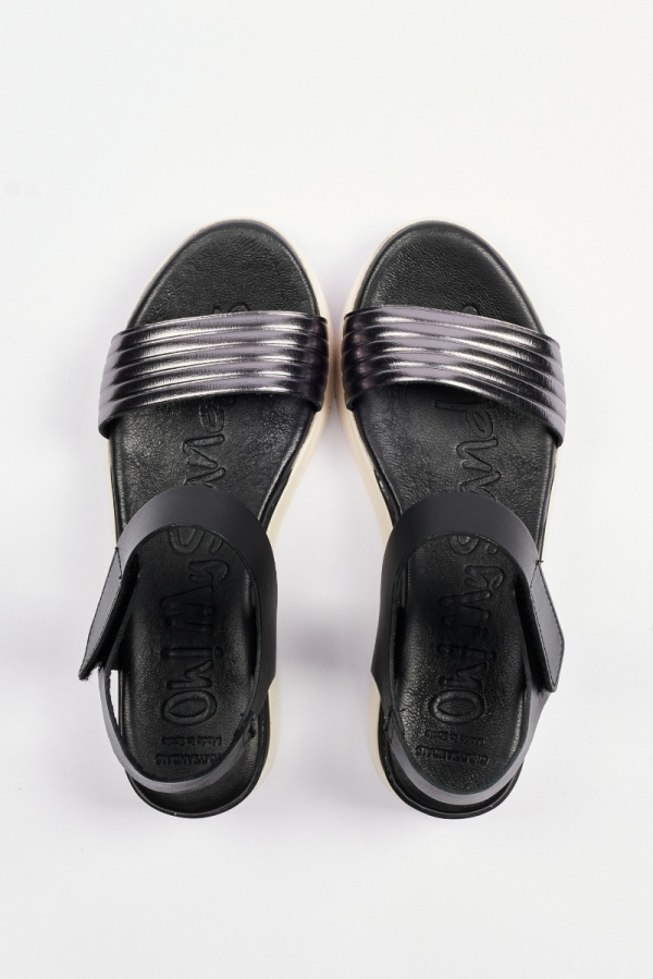 Дамски ежедневни сандали в черно и сребро 5000 Oh my sandals