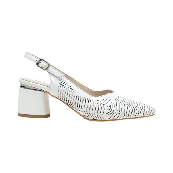Дамски елегантни сандали в бяло 855-105