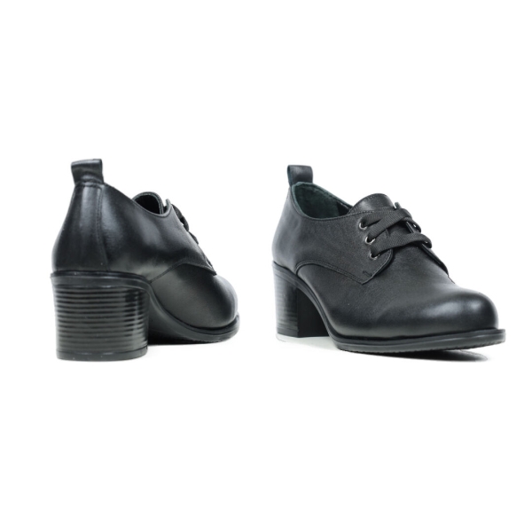 Дамски ежедневни обувки на ток черни 10-951-01