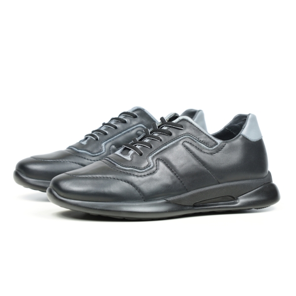 Мъжки спортни обувки в черно и сиво 1428