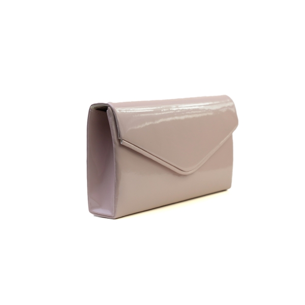 Дамска елегантна чанта в розов лак 405