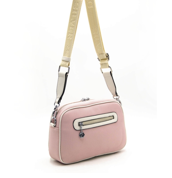 Дамска чанта през рамо розова 1094 M86 Petek Silver&Polo