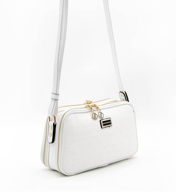 Дамска чанта през рамо бяла 899 M46 P.Baski Silver&Polo