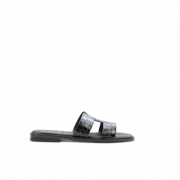 Дамски ежедневни чехли от естествена кожа черни 5580 Oh My Sandals