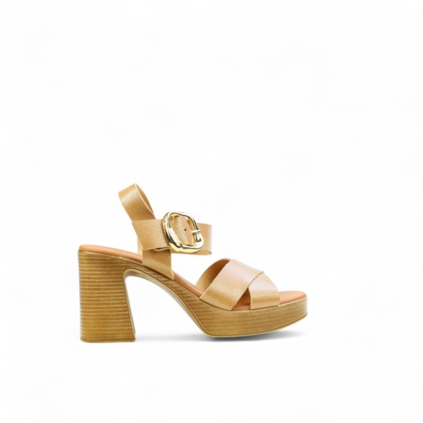 Дамски ежедневни сандали от естествена кожа тауп 5644 Oh My Sandals