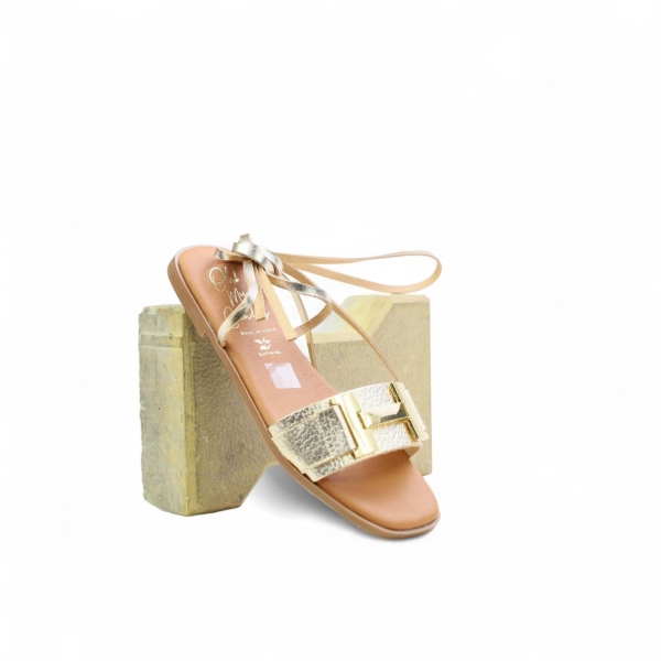 Дамски ежедневни сандали от естествена кожа в злато 5559 Oh My Sandals