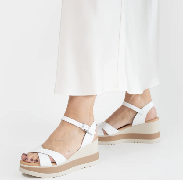 Дамски ежедневни сандали от естествена кожа в бяло 5761 Oh My Sandals