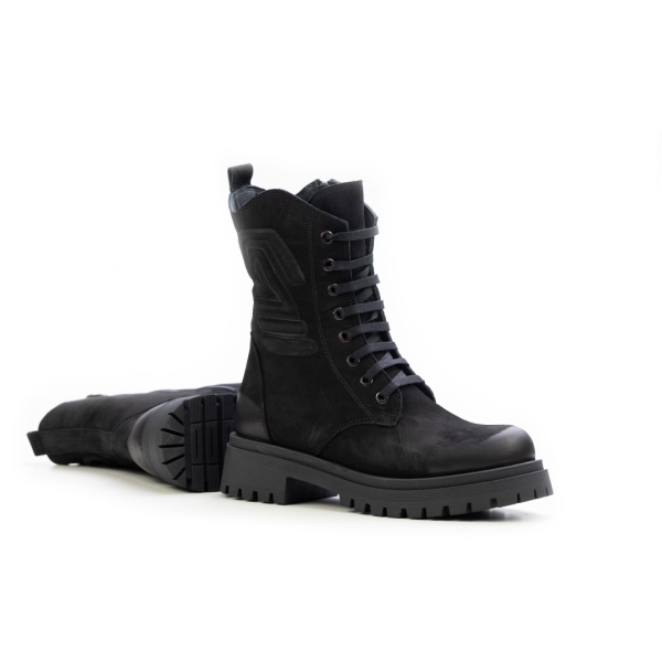 Дамски ежедневни боти от естествен набук черни 400-134