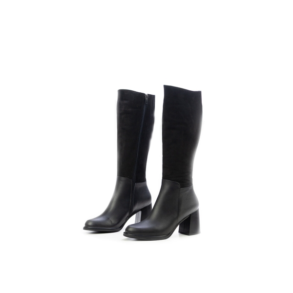 Дамски елегантни ботуши от естествена кожа черни 360-100-180