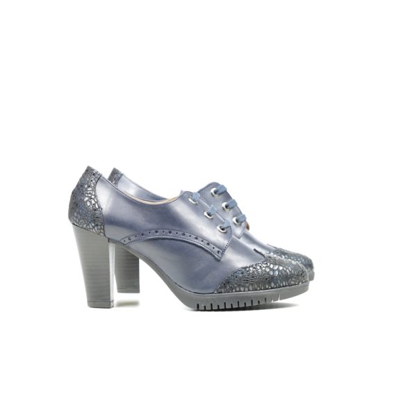Дамски елегантни обувки на ток тъмно сини 107/1148 GS