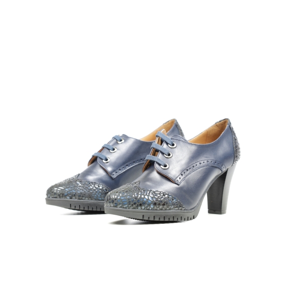 Дамски елегантни обувки на ток тъмно сини 107/1148 GS