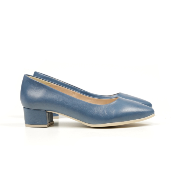 Дамски ежедневни обувки на ток тъмно сини 11/1393 GS