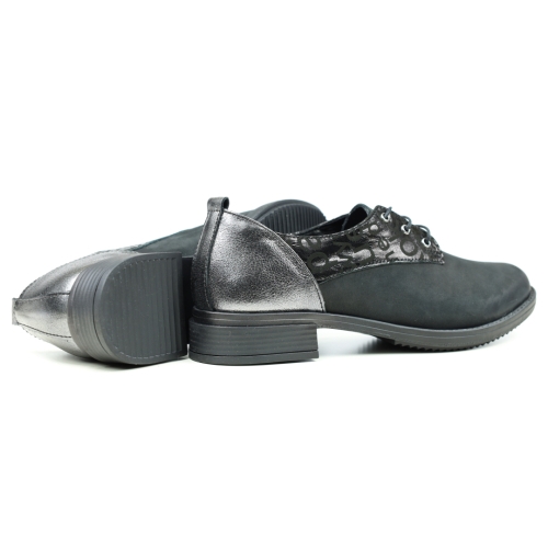 Дамски ежедневни обувки в черно и тъмно сребро 205/542