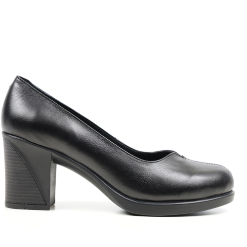 Дамски ежедневни обувки на ток черни 603-10-12