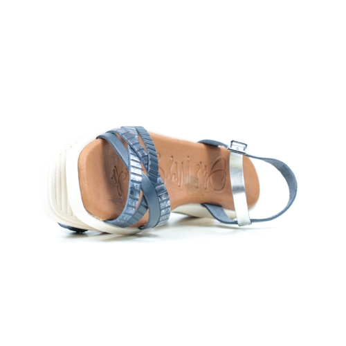 Дамски ежедневни сандали в синьо и сребро 4977 Oh my sandals