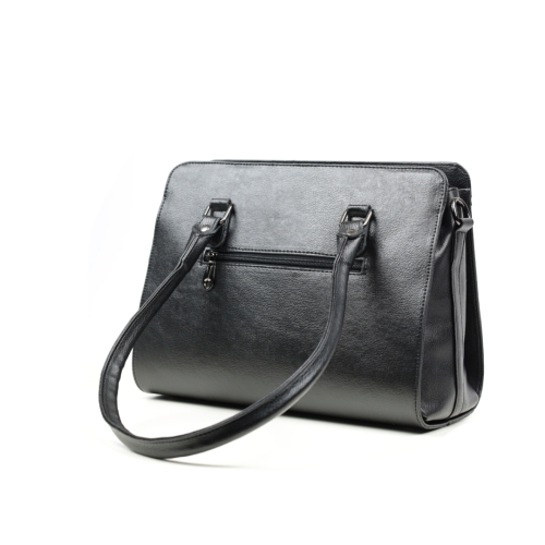 Дамска елегантна чанта в черно и бордо 2681