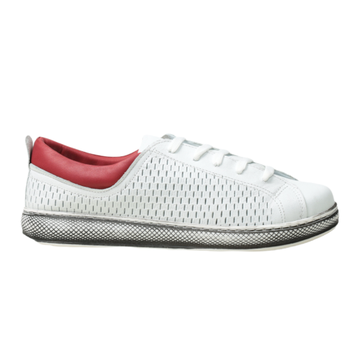 Дамски спортни обувки в бяло и червено K 1101