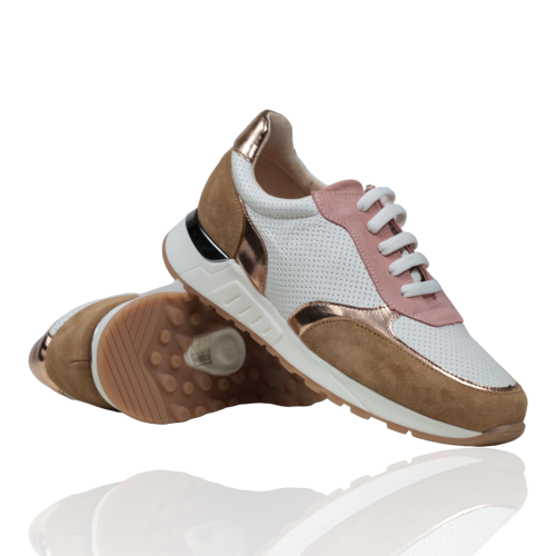 Дамски спортни обувки в бяло и камел 6090A-806 Patricia Miller