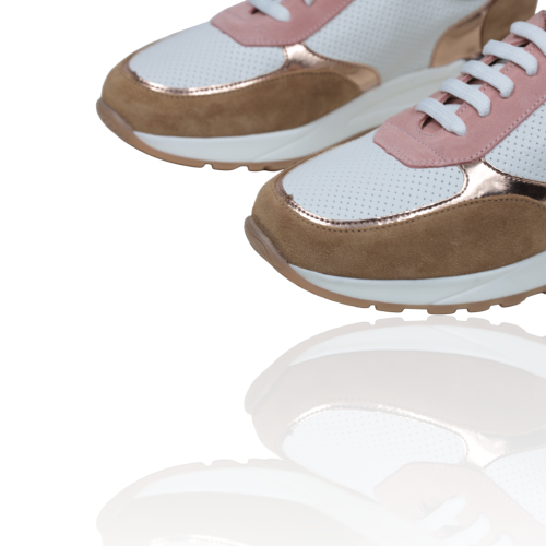 Дамски спортни обувки в бяло и камел 6090A-806 Patricia Miller