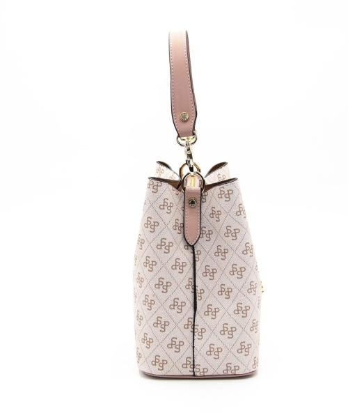 Дамска елегантна чанта розова 967 M178 SP print Silver&Polo