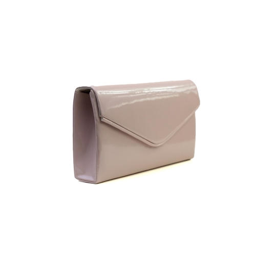 Дамска елегантна чанта в розов лак 405