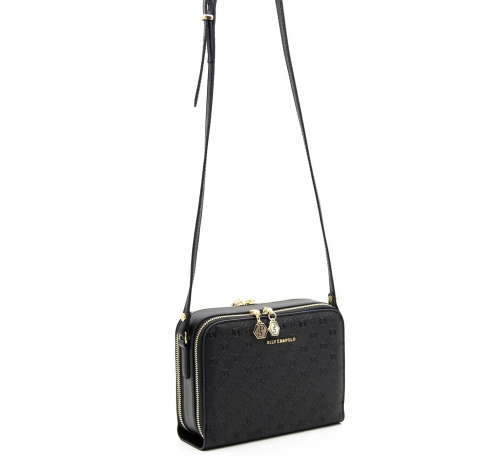 Дамска чанта през рамо черна 888 M46 P.Baski Silver&Polo
