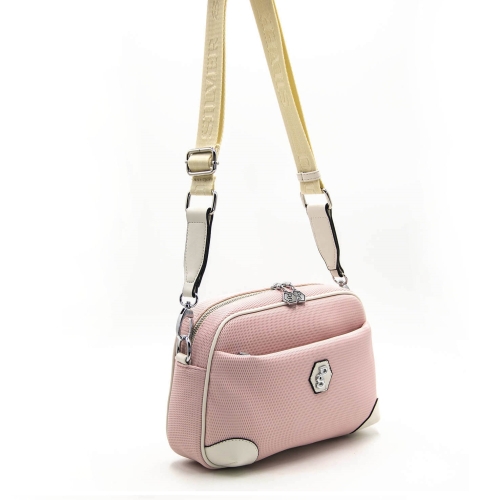 Дамска чанта през рамо розова 1094 M86 Petek Silver&Polo