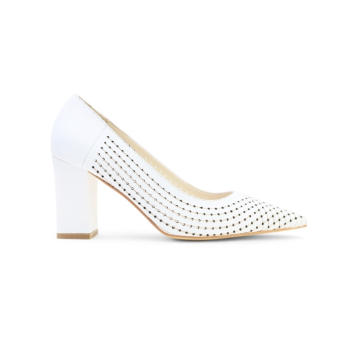 Дамски елегантни обувки в бяло 41-105-817