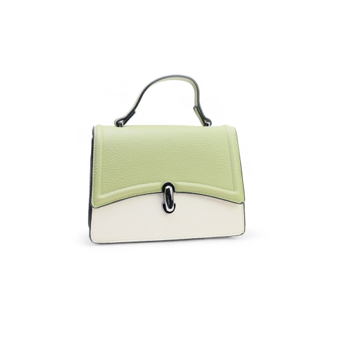 Дамска чанта през рамо в бежово и зелено 11053
