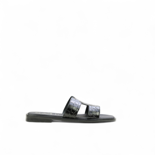Дамски ежедневни чехли от естествена кожа черни 5580 Oh My Sandals