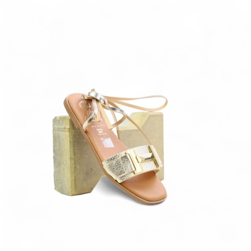 Дамски ежедневни сандали от естествена кожа в злато 5559 Oh My Sandals