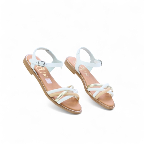 Дамски ежедневни сандали от естествена кожа в бяло 5574 Oh My Sandals