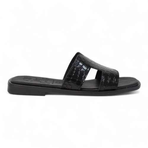 Дамски ежедневни чехли от естествена кожа черни 5580 Oh My Sandals