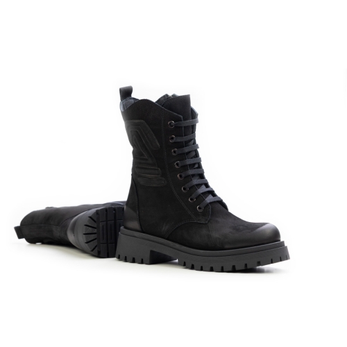 Дамски ежедневни боти от естествен набук черни 400-134