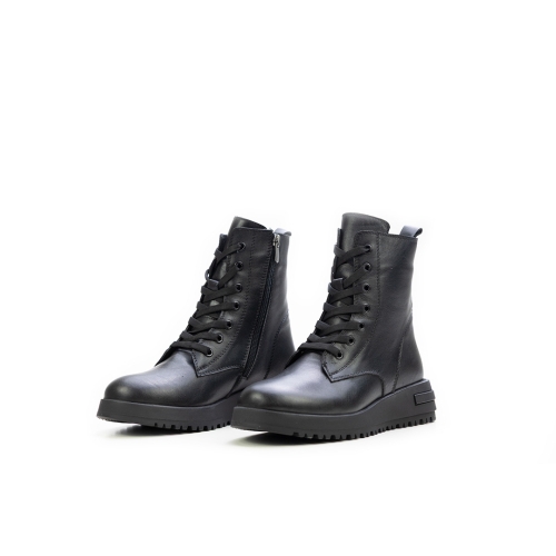 Дамски ежедневни боти от естествена кожа черни 491-1-486