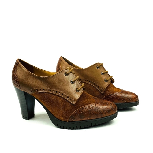 Дамски елегантни обувки на ток кафяви 37/119GS