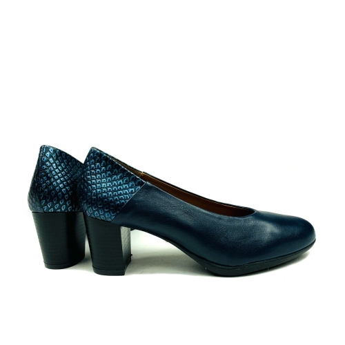 Дамски ежедневни обувки на ток тъмно сини 12/103GS